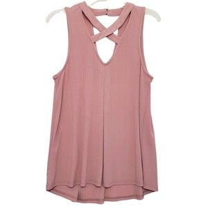 Loveriche Medium Sleeveless Blouse; V-Neck with Criss-Cross Detail